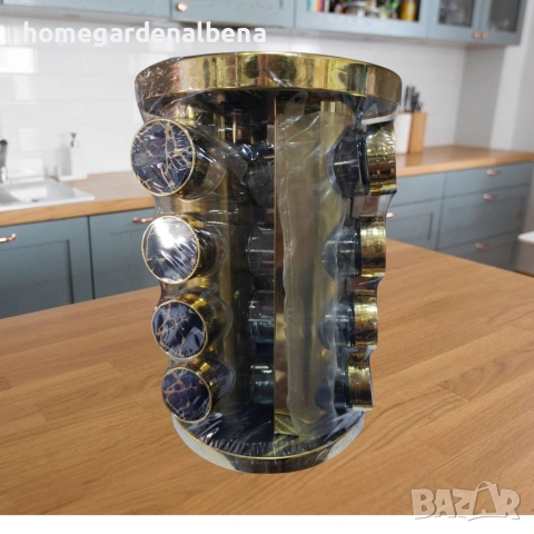 Home & Garden by Albena – Стилен органайзер за подправки SD232, 8 контейнера