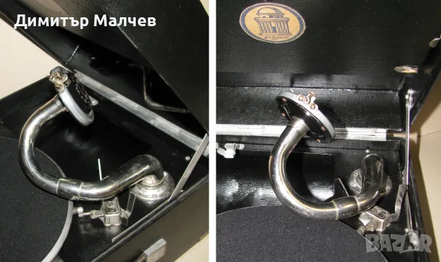 Механичен грамофон куфарче Одеон с пружина, 1930-те г., отличен, снимка 6 - Други ценни предмети - 55397268