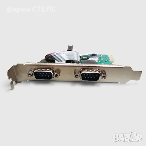PCI Express RS232 карта с 2 COM порта DB9 – PCIe Serial Port адаптер за компютър, снимка 4 - Части за лаптопи - 40248329