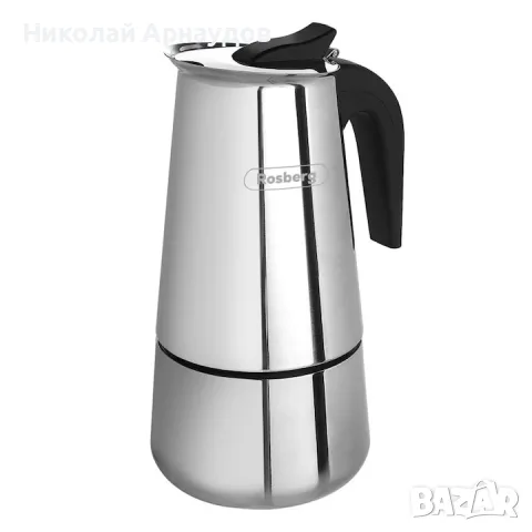 Кубинска кафеварка Rosberg R51173F9, 9 чаши, Инокс, снимка 2 - Кафемашини - 55618574
