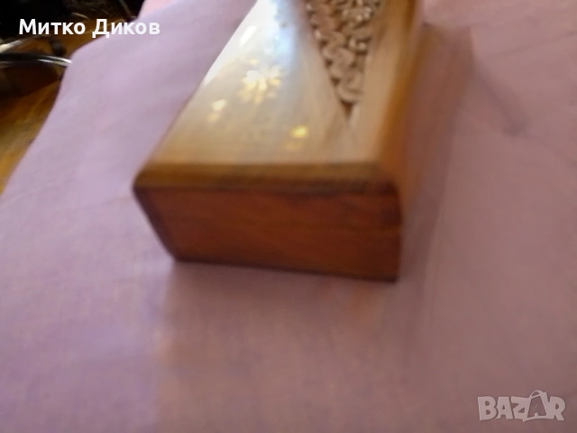 Индия нова дървена кутия с мет.орнаменти 200х87х48 мм ръчна изработка , снимка 3 - Декорация за дома - 54884937
