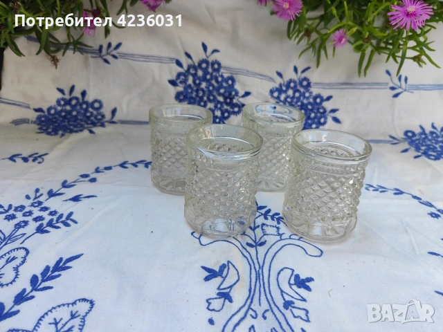Стъклени чашки за ракия , снимка 2 - Чаши - 54995504