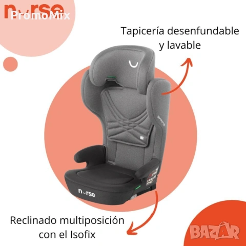 Детски стол за кола Nurse Spring isofix i-Size 4-12г Столче за кола