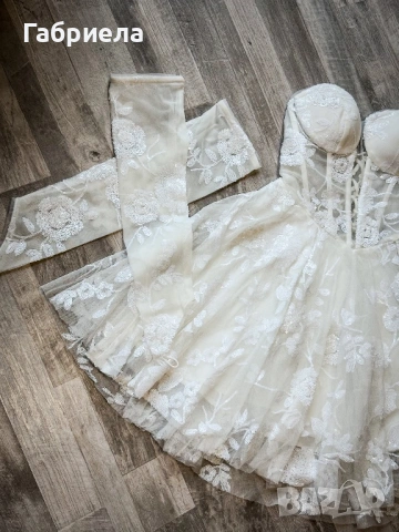 Нова къса бяла рокля с корсет, снимка 2 - Рокли - 54057866