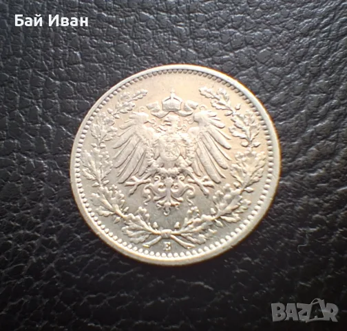 Стара сребърна монета 1/2 марка 1906 г. буква Е - Германска империя - рядка !, снимка 12 - Нумизматика и бонистика - 55306303