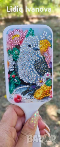 Ръчно декорирана четка за коса , снимка 2 - Преси за коса - 55625152