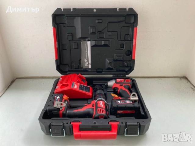 Milwaukee M18 BPP2Q  НОВ Комплект Ударен Винтоверт и Гайковерт