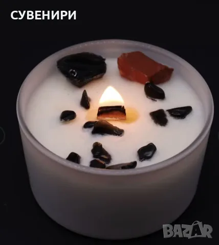 Кристална свещ Чакра - Коренна чакра, снимка 2 - Свещи и свещници (декоративни) - 55637984