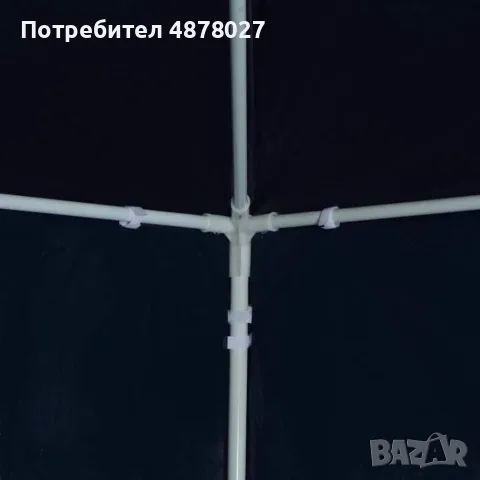 Градинска тъмносиня шатра 3x9 м - Водоустойчив павилион с 8 стени, прозорци и метална конструкция за, снимка 4 - Градински мебели, декорация  - 55536381