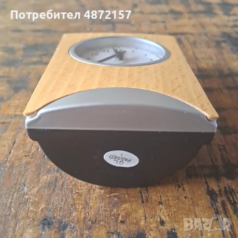 часовник Марксман Marksman за бюро аналогов кварцов дървен отпред, снимка 6 - Други - 55579577