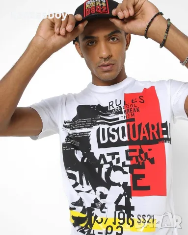 DSQUARED2 D2 Graphic Cotton Slim Fit T-Shirt - мъжка тениска р-р M