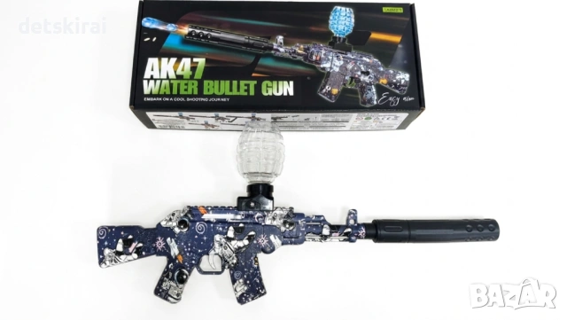 Електрически автомат AK47 (55 см) с хидрогелни топчета  