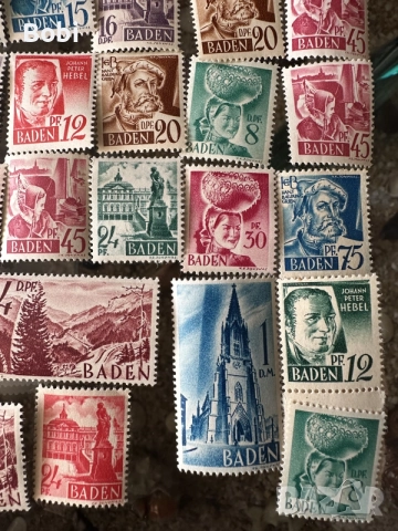 Немски колекционерски лот пощенски марки Baden-Wuertemberg 1947-48г, снимка 11 - Филателия - 55526316