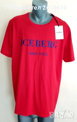 Iceberg Pima Soft Touch Cotton  Slim Fit Mens Size 3XL ОРИГИНАЛ! НОВО! Мъжка Тениска!, снимка 4 - Тениски - 54473069