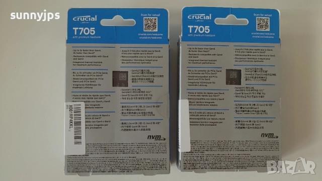Crucial T705 4TB PCIe Gen5 NVMe M.2 SSD with heatsink 14100 MB/s, снимка 2 - Твърди дискове - 54660480
