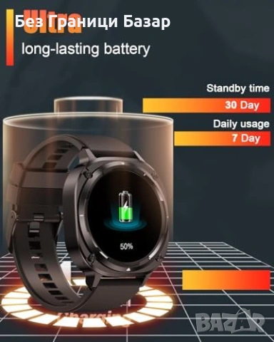Нов Военен смарт часовник с разговори 114 спорта пулс SpO2 30 дни батерия за мъже, снимка 7 - Мъжки - 54104040