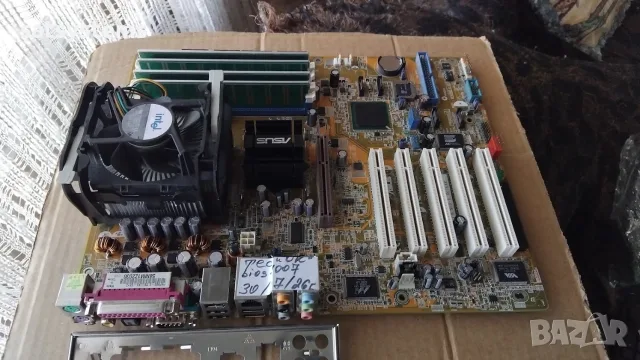 Дънна платка Asus P4P800-E Deluxe Socket 478 CPU+FAN+RAM, снимка 2 - Дънни платки - 55481136