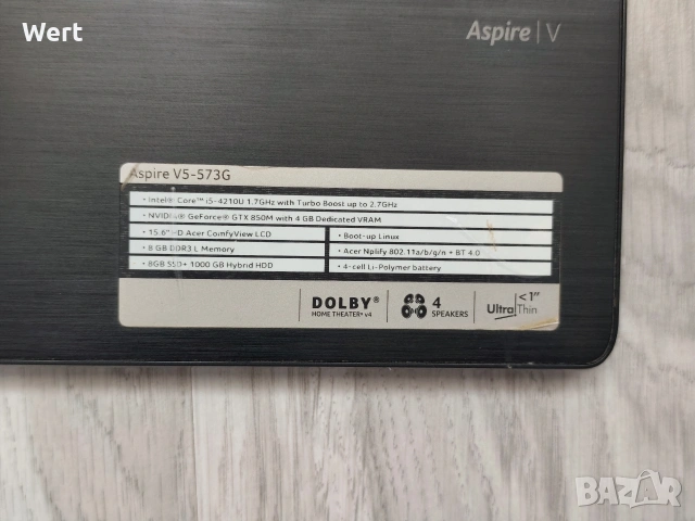 Acer - NVIDIA GTX 4 GB, 8GB Ram, I5, снимка 3 - Лаптопи за игри - 54393273