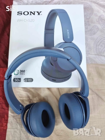 Безжични слушалки с микрофон Sony - WH-CH520, сини