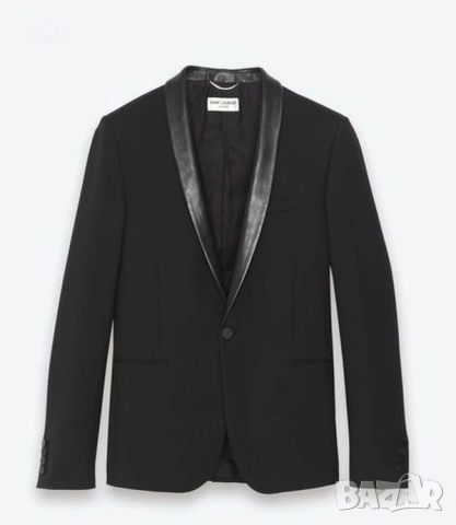 Дамски белейзър с кожени ривери Saint Laurent - S/M