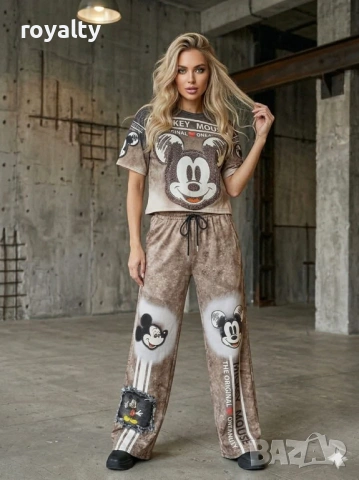 Mickey Mouse Нов Сив Дамски Комплект 