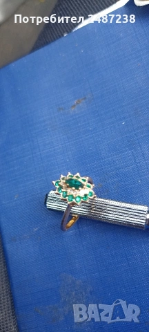 18каратов,маркиран,с изумруди, снимка 2 - Пръстени - 54250990