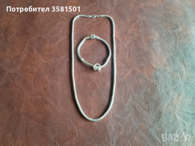 Сребърен Комплект Пандора, снимка 5 - Колиета, медальони, синджири - 54315590
