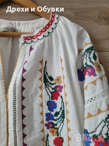 Нова блуза с ръчни бродерии памучна материя , снимка 5 - Блузи с дълъг ръкав и пуловери - 54196521
