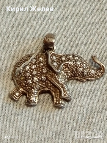 Сребърен медальон с формата на слон 🐘 и кристали амулет за здраве 14154, снимка 7 - Колиета, медальони, синджири - 55005804