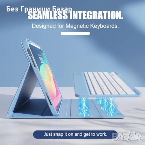 Нов Калъф за iPad A16 11 2025 / 10 10.9 2022 със слот за Pencil син защитен кейс таблет Айпад, снимка 6 - Друга електроника - 54954108