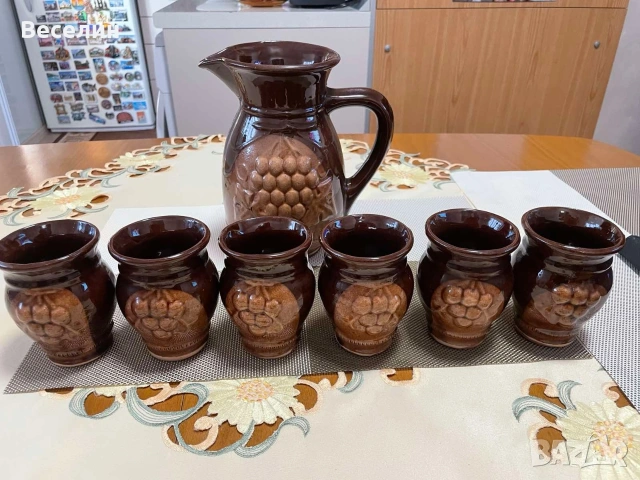 Продавам чисто нов сервиз за вино керамичен 35€, снимка 3 - Чаши - 54990738