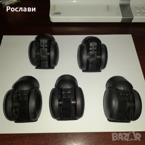 208. Колела от компютърен стол /стол за бюро/ - 5 броя, употребявани., снимка 3 - Столове - 54721446