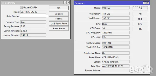 Mikrotik Cloud Core Router CCR1036-12G-4S, снимка 8 - Рутери - 55580389