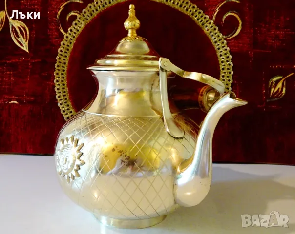 Бронзов чайник Слънце,1.1 кг.,2.8 литра. , снимка 5 - Антикварни и старинни предмети - 55666367