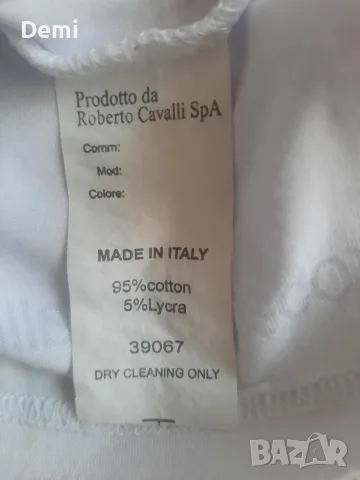 Дамска бяла тениска Roberto Cavalli , снимка 7 - Тениски - 55439875
