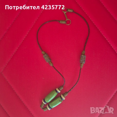 Винтидж бижута от балтийски кехлибар и керамика. , снимка 4 - Колиета, медальони, синджири - 54760969