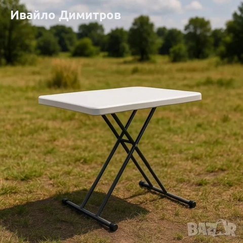 Кетъринг HDPE маса с регулируема височина, сгъваеми крака - бяла, снимка 3 - Маси - 54424824