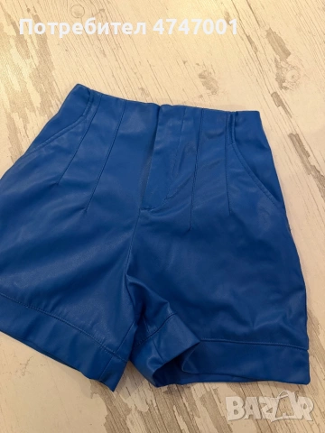 Calliope сини кожени панталонки, снимка 2 - Къси панталони и бермуди - 53965826