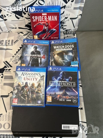 *** Топ Цена *** PlayStation 4 Slim + 5 игри