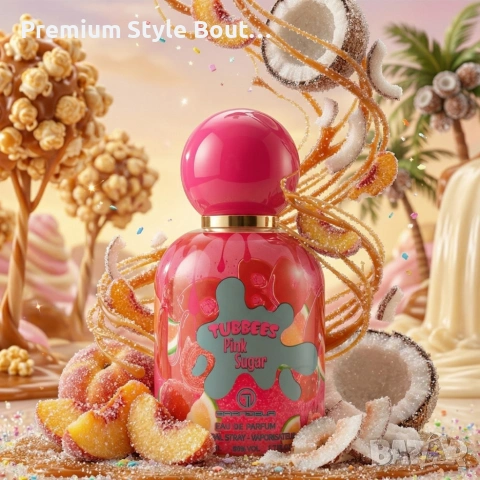 Детски парфюм Tubbees Pink Sugar 50 мл – сладък гурме аромат с праскова, кокос и карамел, снимка 5 - Дамски парфюми - 54122867