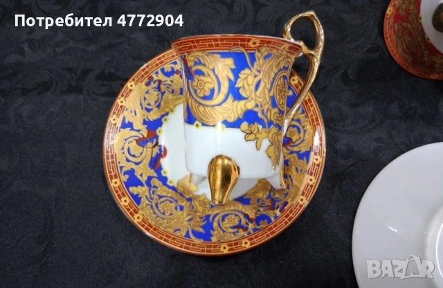 Vintage k&k Vienna porcelain Комплект 2бр .двоен сет  за еспресо/късо кафе , снимка 6 - Антикварни и старинни предмети - 54419595