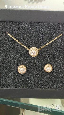 Златно колие с обеци Sara Trade 14К , снимка 4 - Бижутерийни комплекти - 54276526