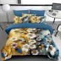 Флорален спален комплект с ластик 100% памук 200x230 / 180x200, снимка 13