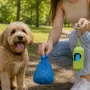 Торбички за кучешки отпадъци 360 бр. с калъф, сини, снимка 6