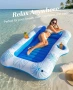 Голям надуваем дюшек/ матрак за басейн HeySplash с поставки за чаши и шампаниера, снимка 8