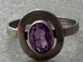 Старинен руски сребърен пръстен с аметист , снимка 7