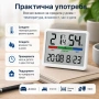 Малък електронен часовник с термометър и влагомер на батерии с магнит за бюро стена дигитален влага, снимка 7