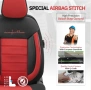 Луксозна тапицерия OTOM текстил с еко кожа COMFORT LINE Design – Червено-Черна с червен шев, снимка 6