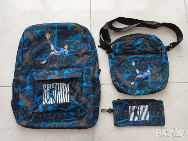 Ученическа раница Кристиано Роналдо 3 части, CR7 раница за училище