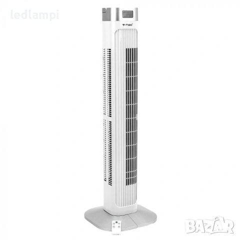 Стоящ Вентилатор 55W С Дисплей И Дистанционно Бял - ПРОМОЦИЯ